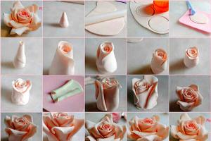 DIY mastic flowers without special cuttings
